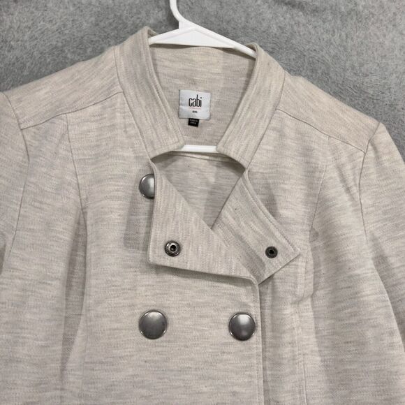cAbi Charlie Moto Jacket Womens Size Small Beige Heathered Ponte Knit Oatmeal - Picture 2 of 12
